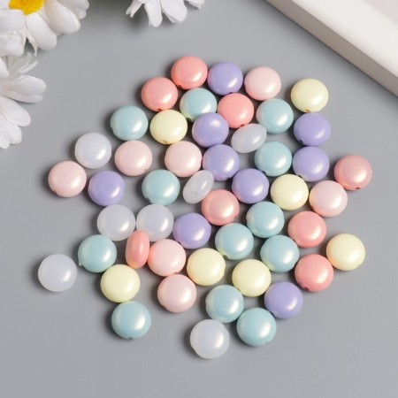 Beads for creativity Plastic "flattened ball. Pastel" Purvalum set 20 grams 0.6x1x1 cm