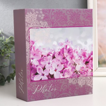 Photo album for 200 photos 10x15 cm, plastic. Bloom sheets lilac