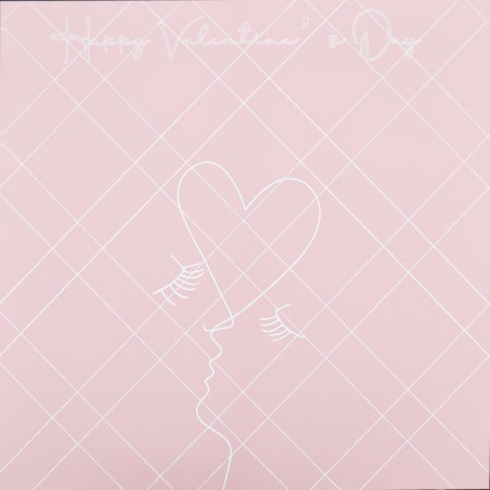 Film for flowers matte, "Happy Valentine's Day", 58x58cm, pink-2
