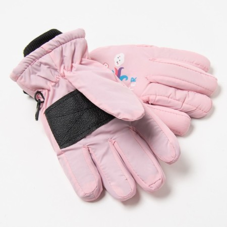 Gloves children, pink color, size 15-1