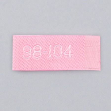 Textile strip "98-104", 5 x 1.1 cm, pink color-2