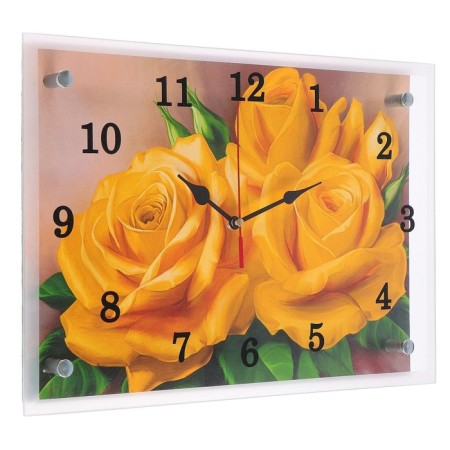 Carty clock is wall-mounted, interior "roses", silent, 25 x 35 cm-1