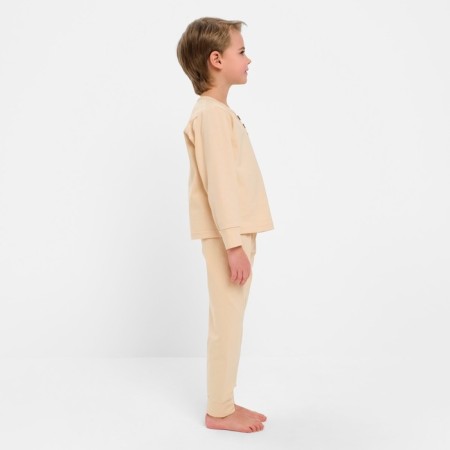 Pajama for a boy (longshit, trousers) minku beige color, height 122-1
