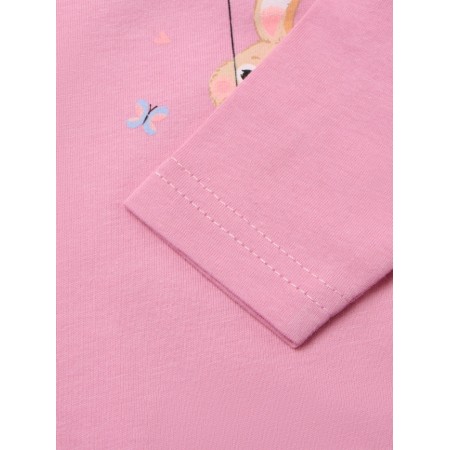Body baby with a long sleeve "Bunny", pink color, height 56-2