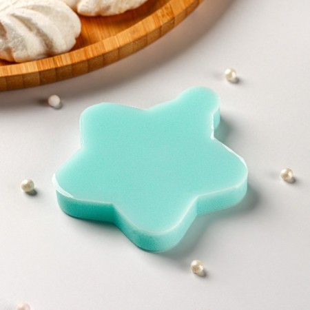 Silicone Mold "Star", 7.4 × 7 × 0.8 cm, turquoise color-3