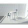 Apollo seat for the bathroom, with a holder, shelf, aluminum, plastic, d = 36 cm, white color