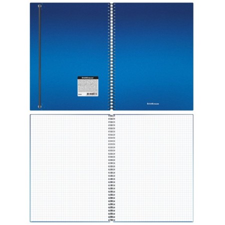 A4 notebook, 80 sheets in a cage on the crest Erichkrause Ice Metallic, plastic cover, elastic band, offset block, whiteness 100%, mix-1