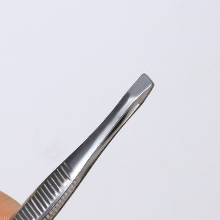 Pinzet straight, wide, 8.5 cm, silver color-2