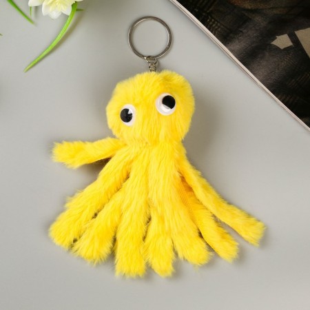 Fluffy on the ring "Little Octopus" MIX 14x5x5 cm-2