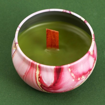Aromatic candle from bee wax "Beauty", Flower aroma, 6 x 6 x 4 cm.-2
