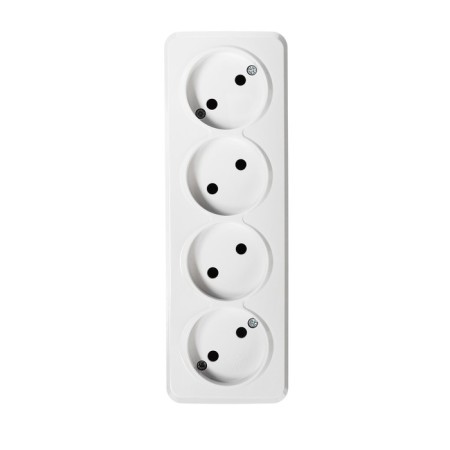 Smartbuy "Jupiter" socket, 10 A, four -seater, open, without salary, white-4