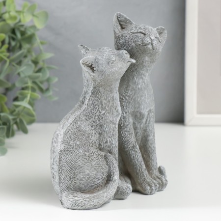 Souvenir Polystone "Cat and cat - washing" Gray 15x8x13 cm-1