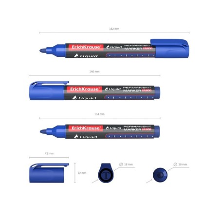 Permanent Erichkrause Liquid LP-600, 2.25 mm, alcohol-based liquid, blue-3