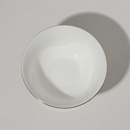 Porcelain bowl “Golden line”, 300 ml, white color-1