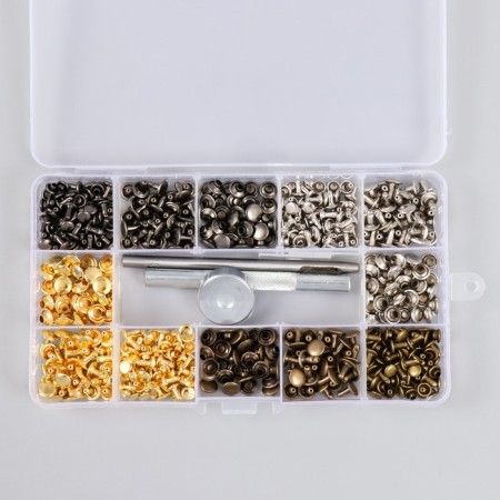 Ground set 244 pcs 12 types (8x8 mm; 6x6 mm) with a hammer-3