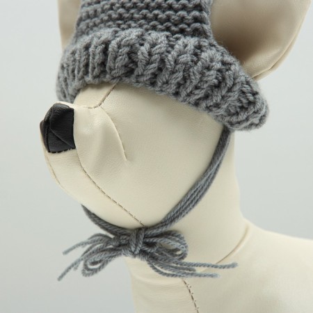 Knitted hat for dogs, with pompom, XS-S (head volume 22 cm, height 7.5 cm), mix-2