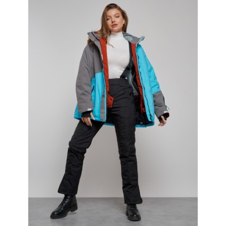 Ski jacket women's winter, size 58, blue color-20