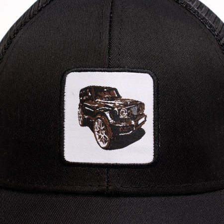 Baby cap for a boy with a Gelik grid, black color, rr 52-54, 5-7 years old-3