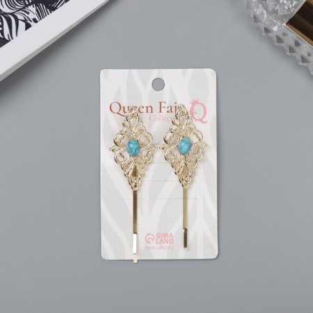 Invisible hair "Oline" (set 2 pcs) patterns, 7 cm, gold-2