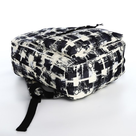 School backpack from textiles on lightning, 3 pockets, black color-4
