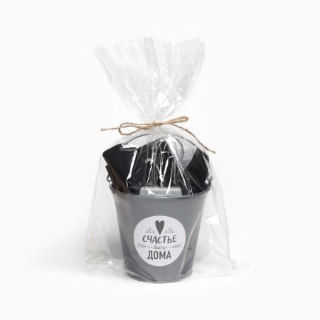 Set Gift "House": a bucket, towel 35x60, blade, brush, corolla, sponge-9
