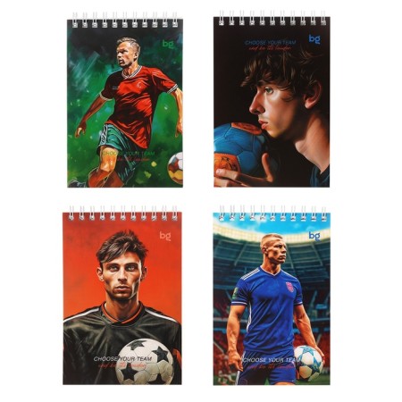 Notepad A6, 60 sheets in a cage on the crest of a neural network. Football, covered Cardboard, block 60g/m2, mix