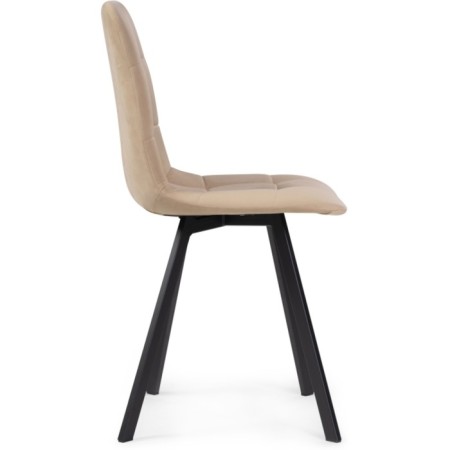 Stool on a metal frame chilli metal/velor, black/beige 43.5x50x87.5 cm-2