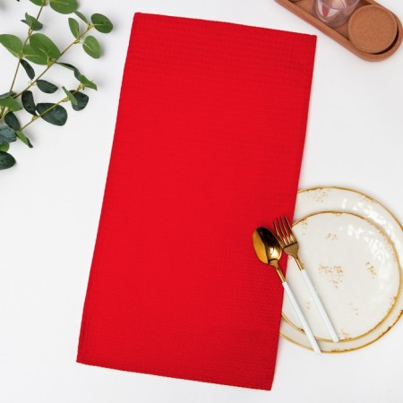 Towel 35x60 cm, red, waffle, 240 g/m2, cotton 100%
