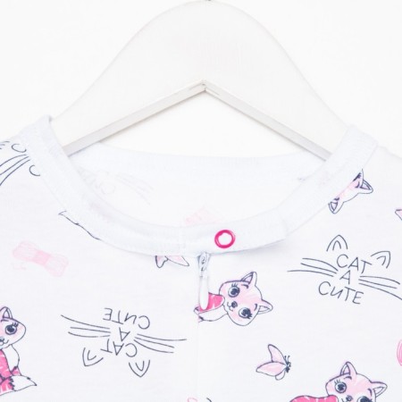 Combineson children, white/cats, height 80 cm-1