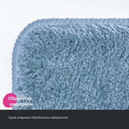 Bathroom rug IDDIS, 50x80 cm, microfiber, blue color-5