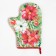 Kit kitchen Christmas Red Flowers mittens of 20x28cm, 19x19cm severity, 100% cotton
