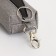 Key of zipper, length 16 cm, ring, carbine, gray color