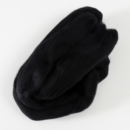 Fasting wool 100% half -toned wool 50 g (003, black)-1