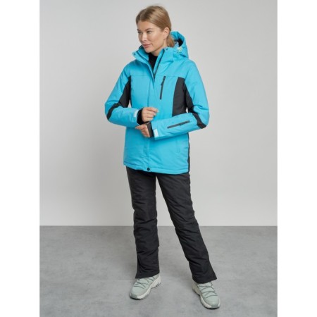 Ski costume female winter, size 50, blue color-7