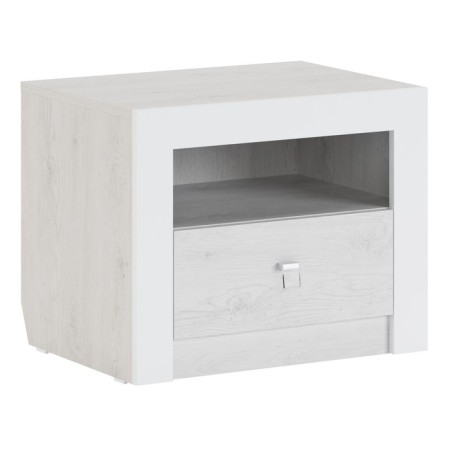 Bedside table "Amelie No. 2", 470 × 432 × 584 mm, color ash anchor light / white gloss