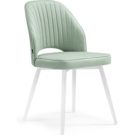 Stool on the Brainy Metal Carcass Velutto 14 Metal/velor, White/Green 48x60x83 cm
