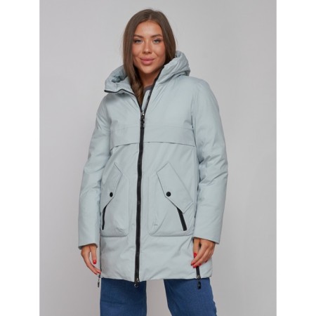 Winter jacket, size 42, turquoise color-4