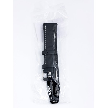 Watch strap with fast-removable hairpins, 20 mm, eco-leather, L-22 cm, black-3