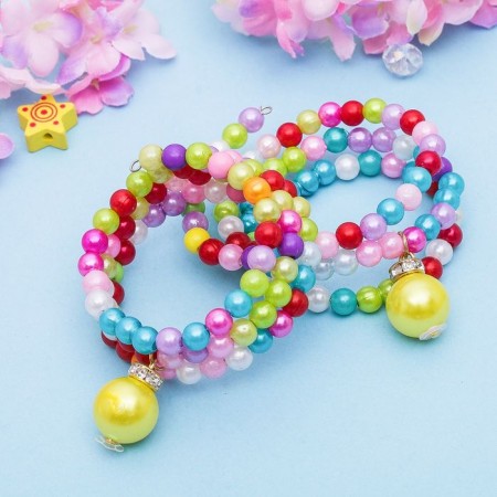 Bracelet Children's "chosen" pearls, 3 threads, color mix-1