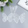 Plastic sticker "Babochi silver" set "set 12 pcs 12 cm, 10 cm 8 cm