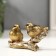 Polystone souvenir "Two golden sparks on a branch" 6.5x11x5.5 cm