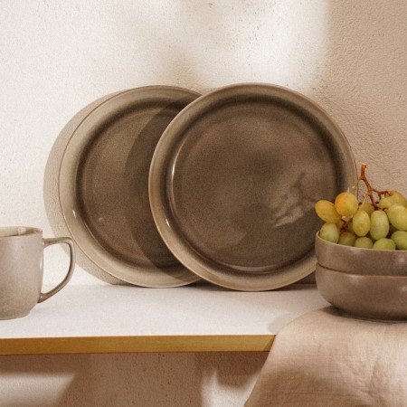 A set of porcelain plates SL Home "Molveno", D = 21.4 cm, brown color-6