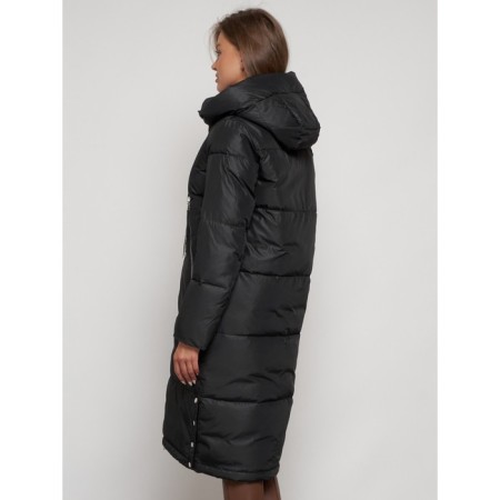 Coat insulated winter female, size 50, black color-7