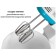 Mixer ECON ECO-201MX, manual, 300W, 7 speeds, 4 nozzles, 2 l, white-blue color