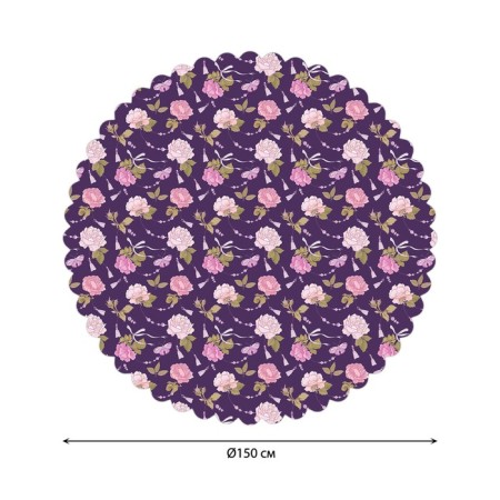The tablecloth "Flower decoration", round, Saten, d = 150 cm