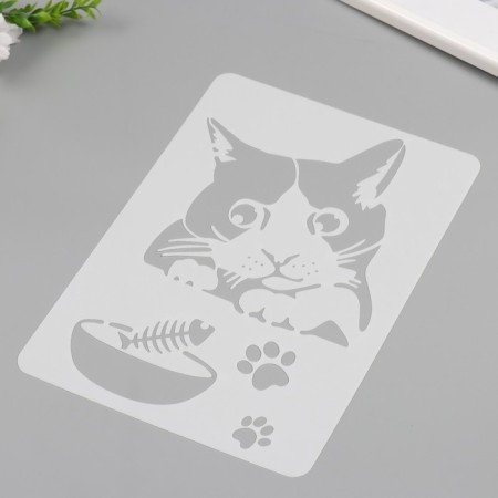Plastic stencil "Cat" 21x29.7 cm-1
