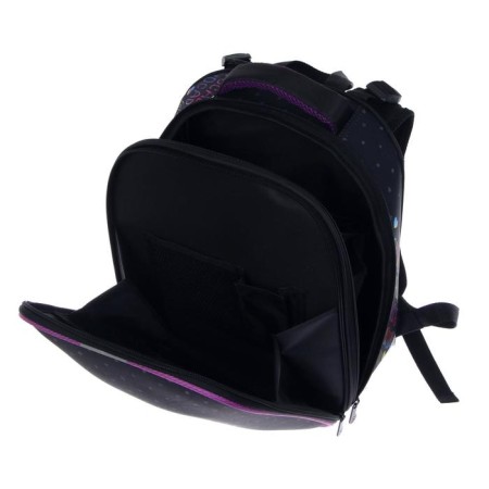 School backpack 38 x 30 x 16 cm, ergonomic back, stavia "avocado", black/lilac-8