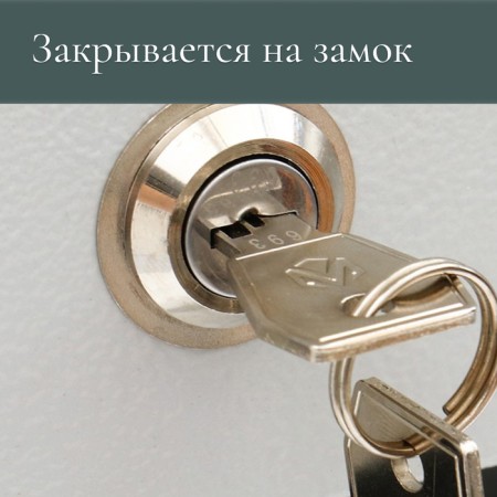Mailbox with a lock, horizontal "wide", silver-3