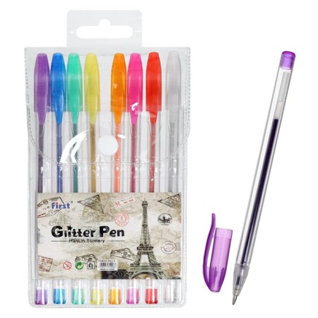 Set of gel pens 8 colors, metallic-4