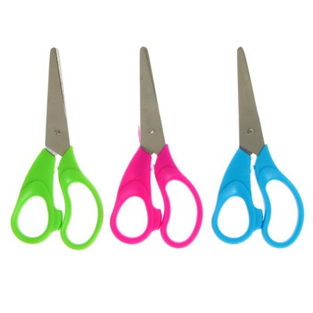 Scissors 14 cm, plastic handles, in a cardboard box, a mix-3